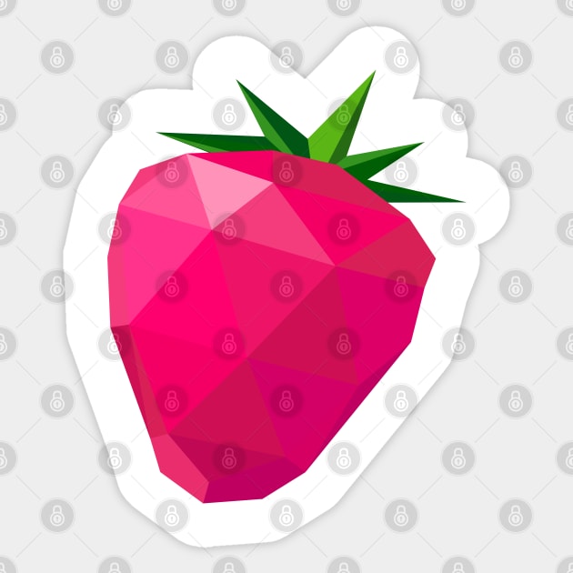 Polygonal Strawberry Sticker by LittleMissy